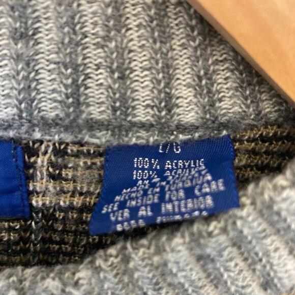 Vintage Lifestyle Munsingwear Knit Sweater Mens Large L Tan Plaid Grandpa Dad - Picture 8 of 15